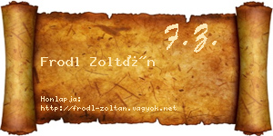 Frodl Zoltán névjegykártya